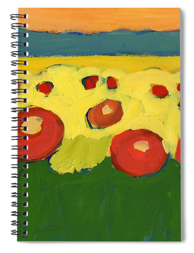 Abstract Spiral Notebook featuring the painting Painted Valley No 3 by Jennifer Lommers