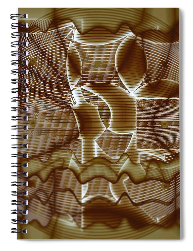 Abstract Spiral Notebook featuring the digital art Pattern 28 by Marko Sabotin