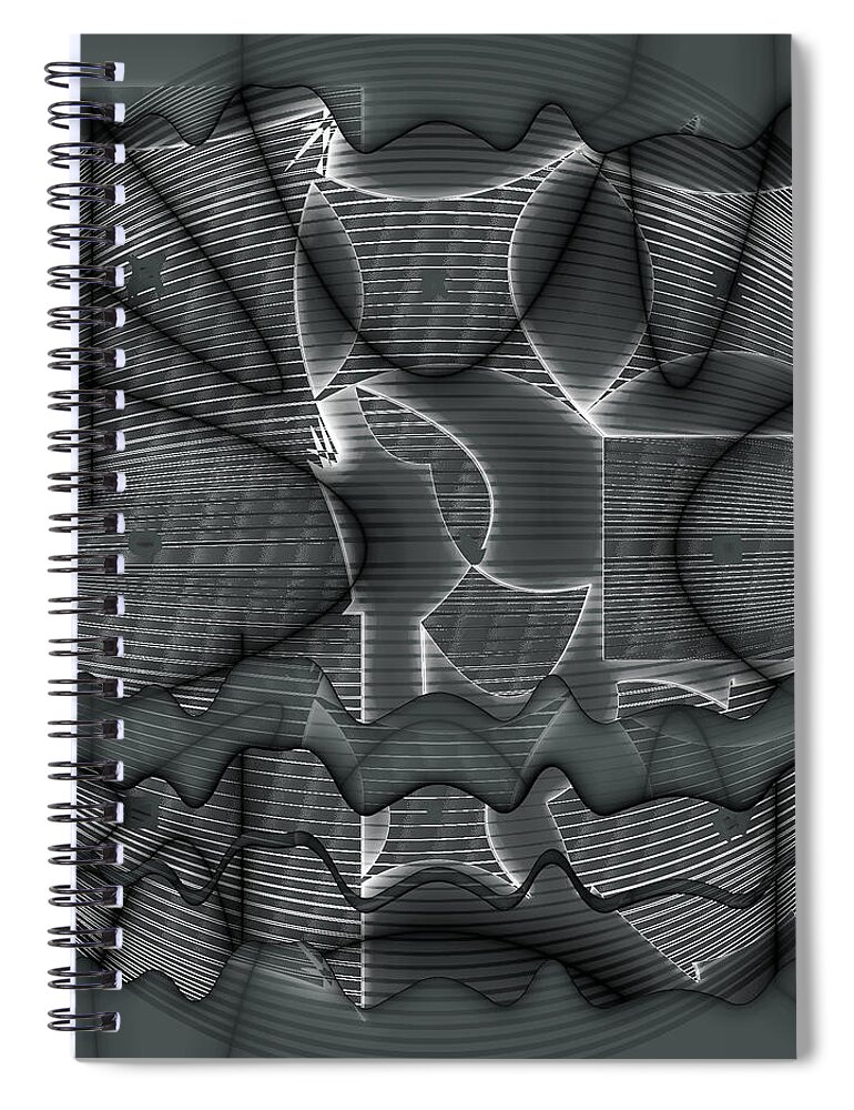 Abstract Spiral Notebook featuring the digital art Pattern 34 #1 by Marko Sabotin