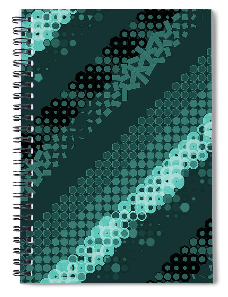 Abstract Spiral Notebook featuring the digital art Pattern 42 by Marko Sabotin
