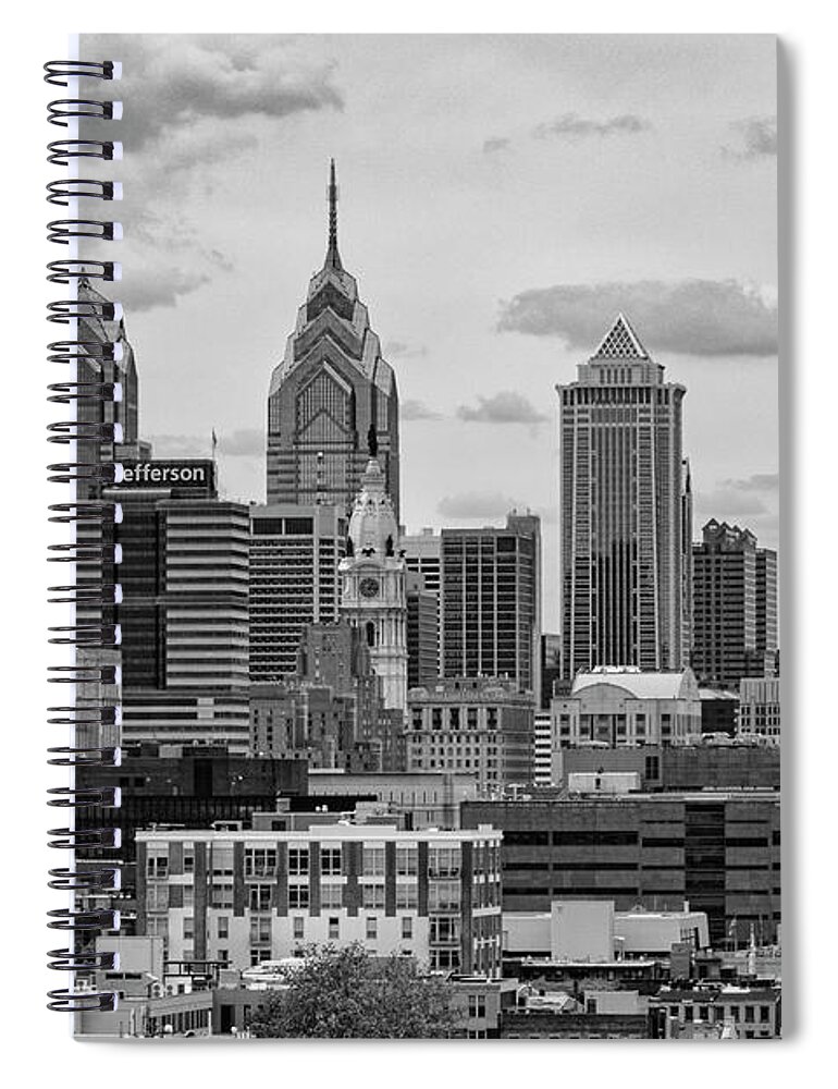 Philadelphia Spiral Notebook featuring the photograph Philadelphia Skyscrapers 2 #1 by Bob Phillips