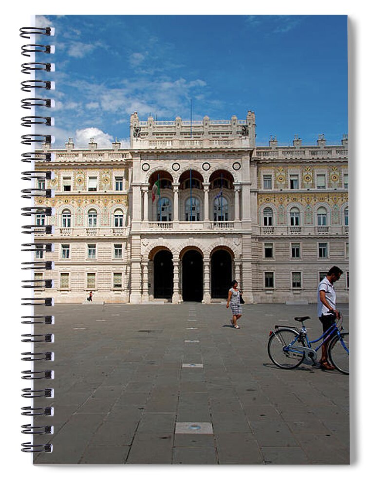 Trieste Spiral Notebook featuring the photograph Piazza unita d'italia, Trieste #1 by Ian Middleton