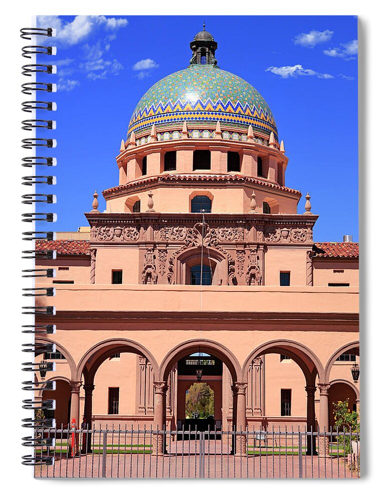Historic Spiral Notebook featuring the photograph Pima County Courthouse, Tucson #1 by Chris Smith