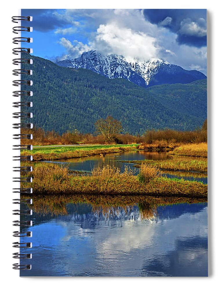 Alex Lyubar Spiral Notebook featuring the photograph Pitt Lake Valley, provincial park  #1 by Alex Lyubar