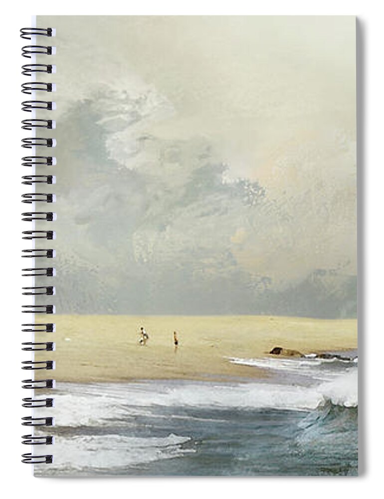 Ocean Spiral Notebook featuring the photograph Plum Island Sky by Karen Lynch