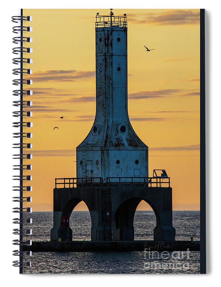 Port Washington Spiral Notebook featuring the photograph Port Washington lighthouse by Eric Curtin