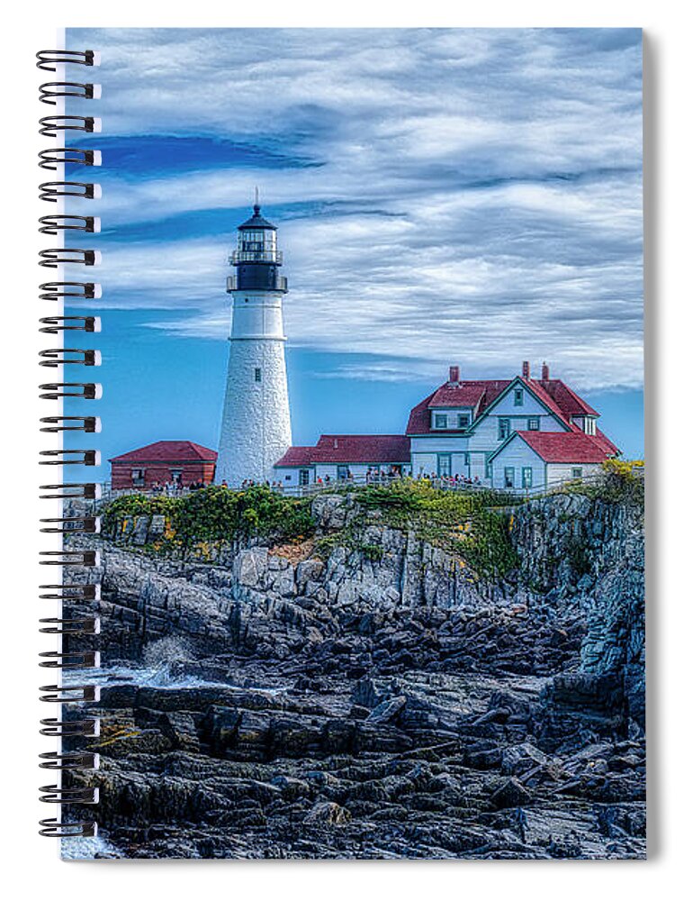 Portland Head Lighthouse Spiral Notebook featuring the photograph Portland Head Light by Penny Polakoff