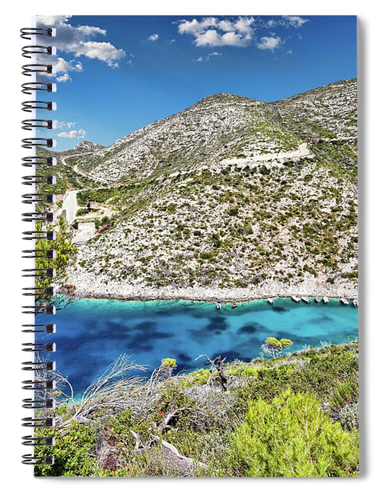 Porto Spiral Notebook featuring the photograph Porto Vromi in Zakynthos, Greece #1 by Constantinos Iliopoulos