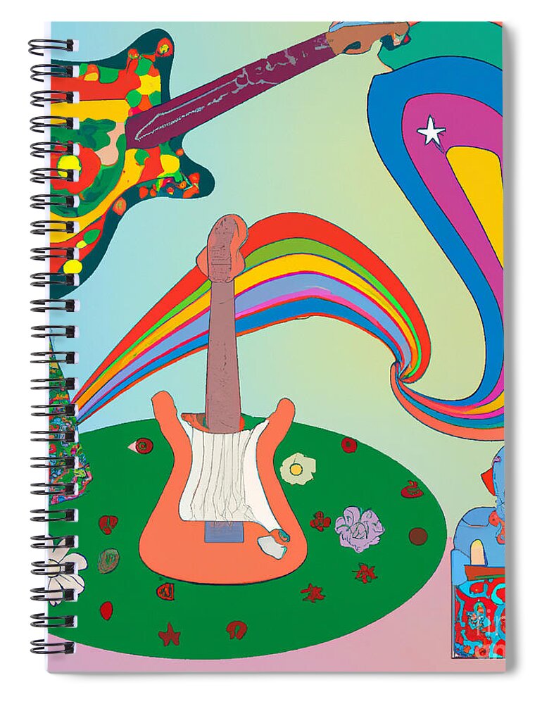 Poster Spiral Notebook featuring the mixed media Psy #4 by Steve Mitchell