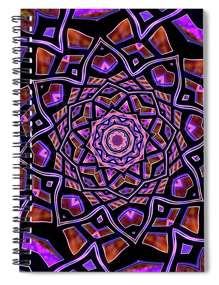 Mandala Spiral Notebook featuring the digital art Purple Canon #2 by Dave Turner