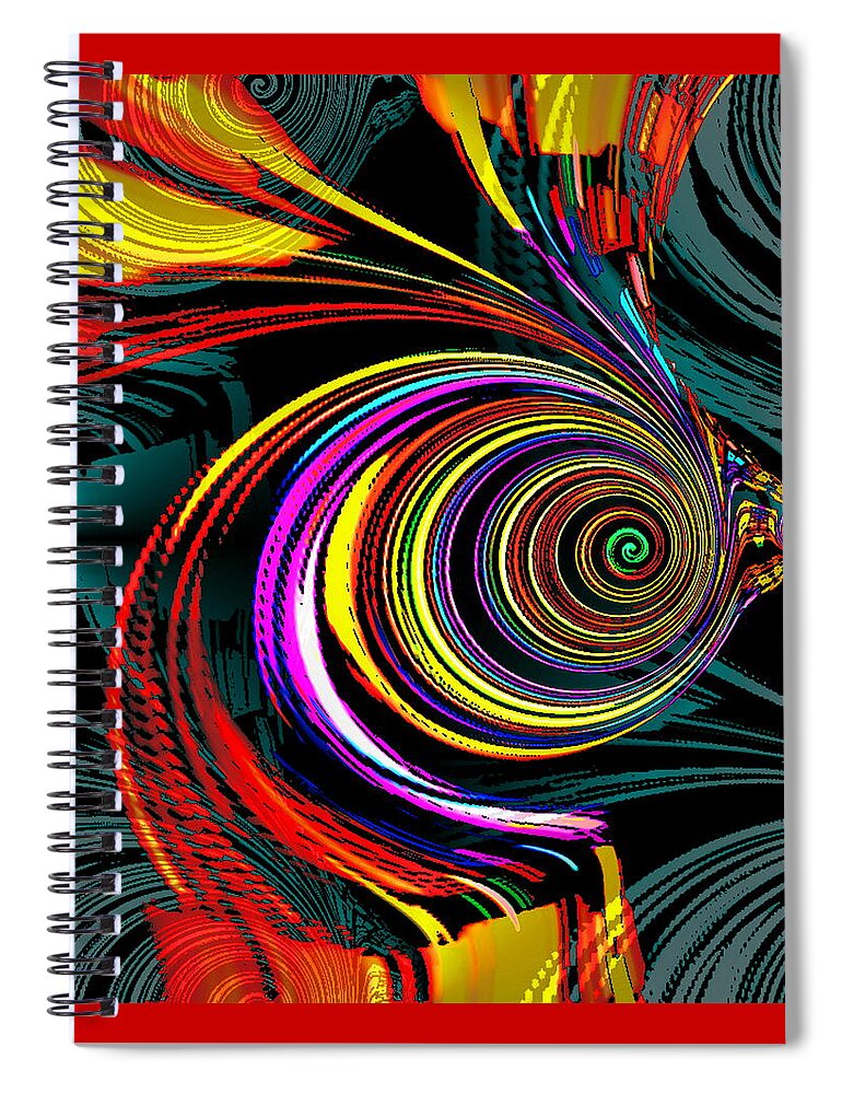  Spiral Notebook featuring the digital art Rara Avis #1 by Cliff Wilson