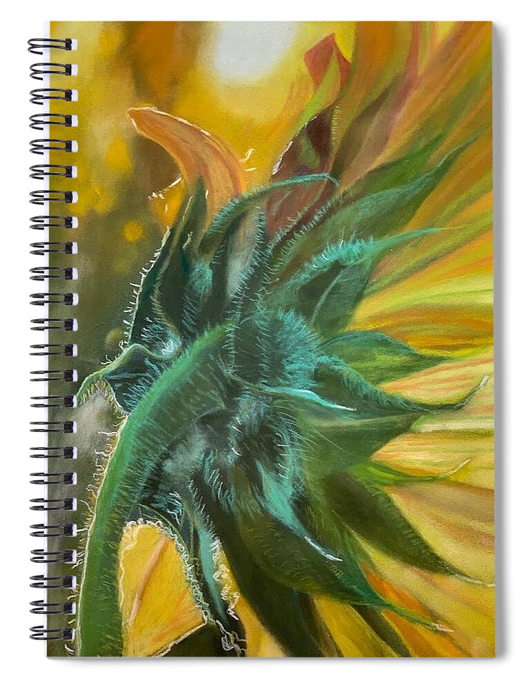 Sunrays Spiral Notebook featuring the painting Reaching for the Sun by Juliette Becker