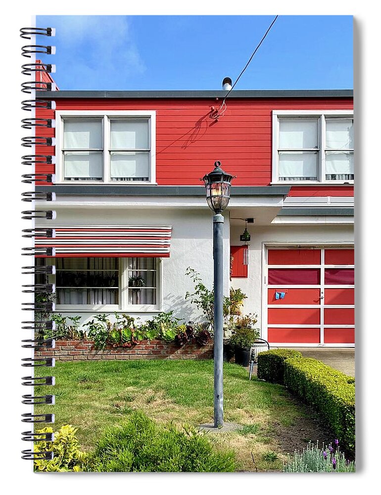  Spiral Notebook featuring the photograph Red And White House by Julie Gebhardt