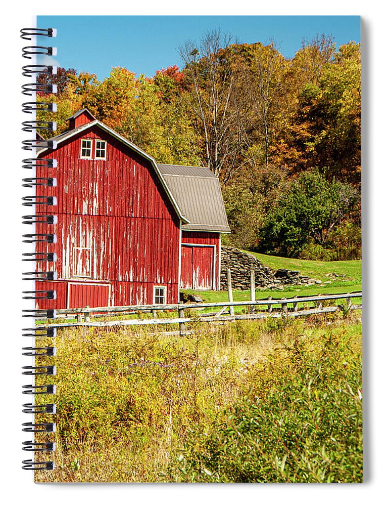 Rural Spiral Notebook featuring the photograph Red Barn Farm by Cathy Kovarik