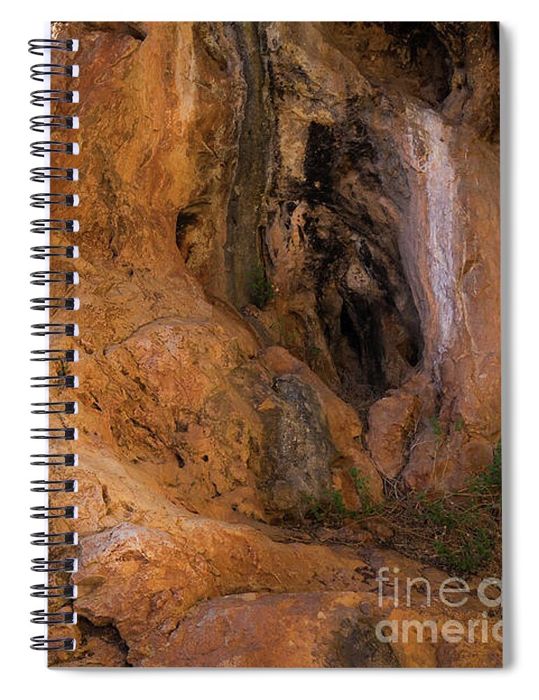 Mountains Spiral Notebook featuring the photograph Red-brown rock formation 3. Abstract mountain beauty by Adriana Mueller