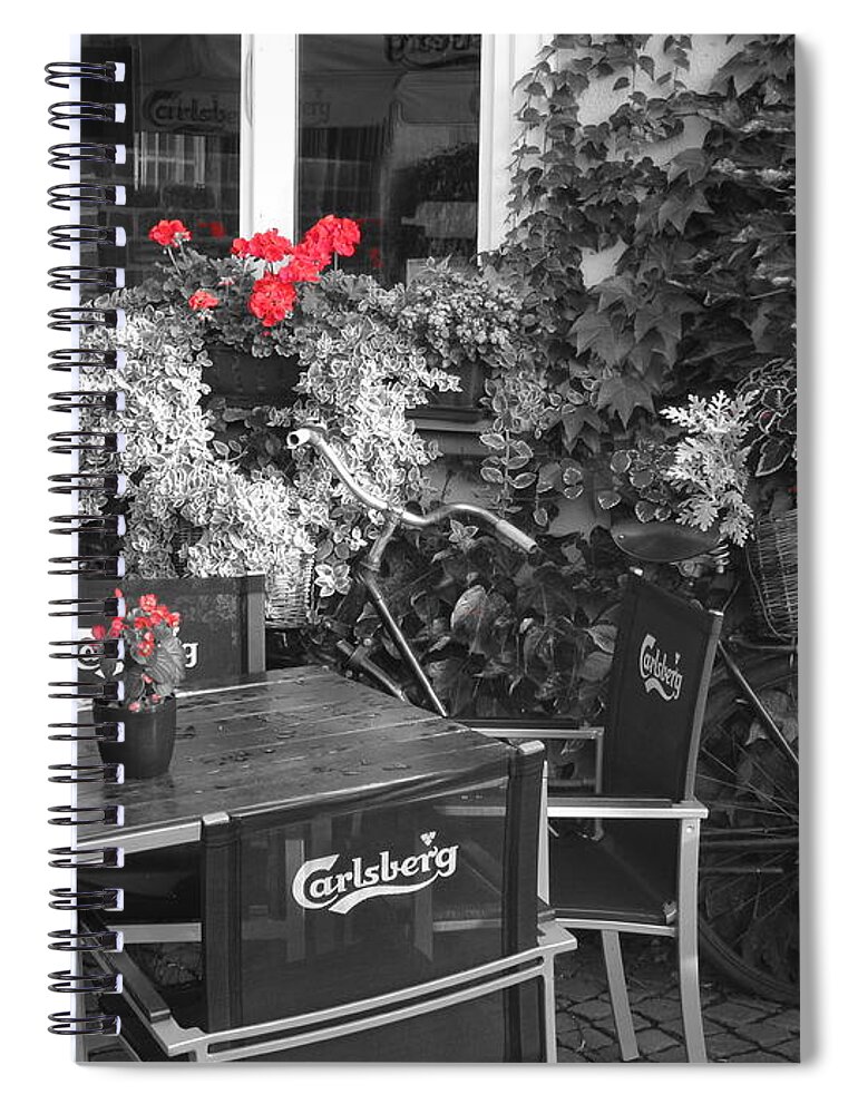 Restaurant Spiral Notebook featuring the photograph RED by Thomas Schroeder