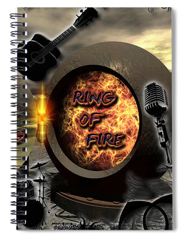 Ring Of Fire Spiral Notebook featuring the digital art Ring Of Fire #1 by Michael Damiani