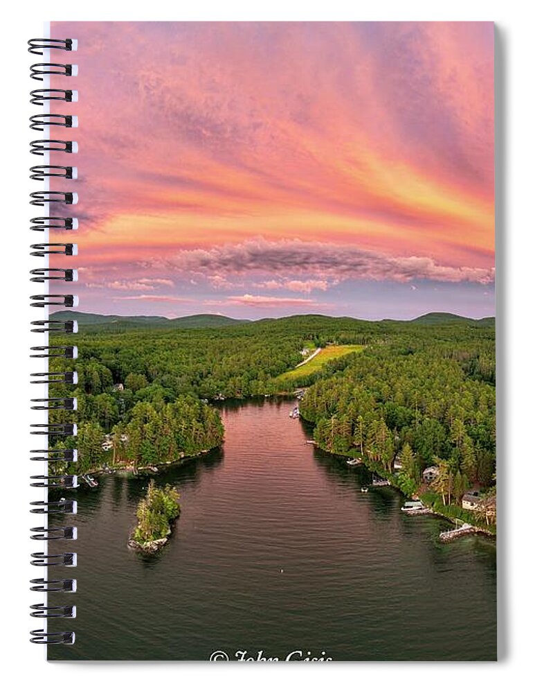  Spiral Notebook featuring the photograph Roberts Cove Sunset #1 by John Gisis
