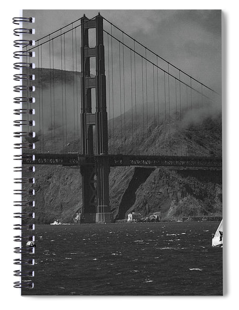 Sailing Spiral Notebook featuring the photograph Sailing out the Golden Gate #2 by Bonnie Colgan
