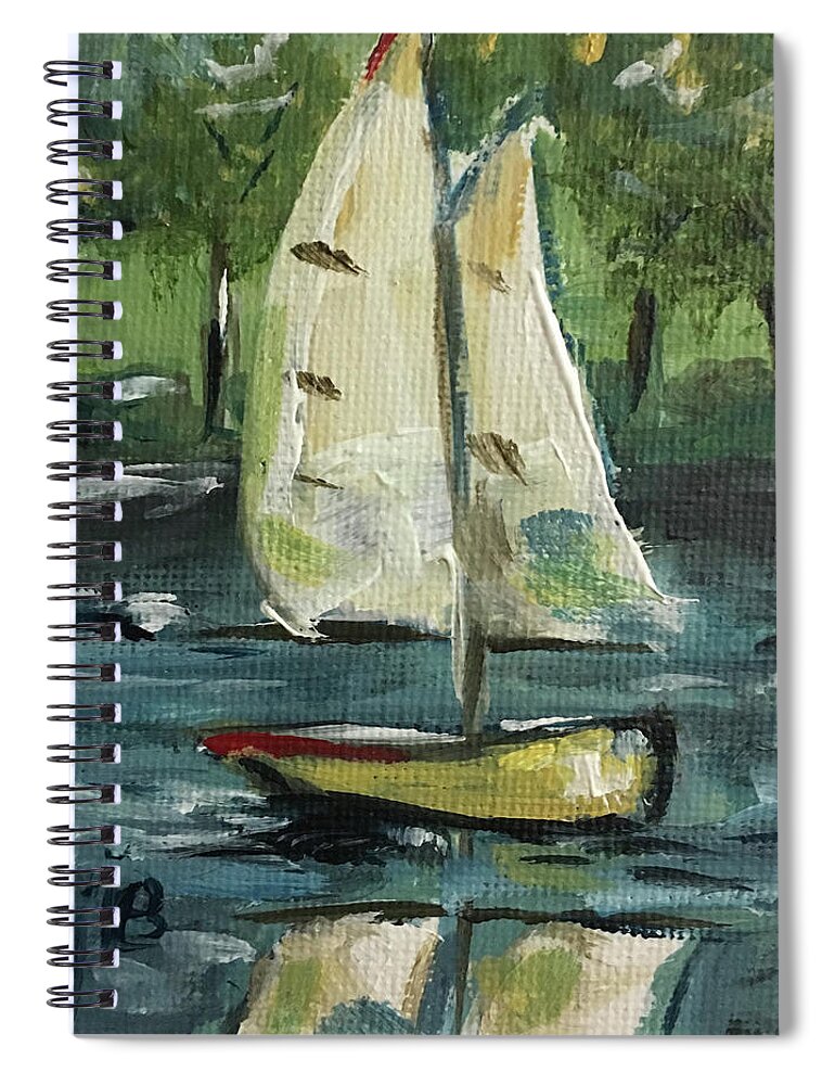 Sailboat Painting Spiral Notebook featuring the painting Sails and Sails #1 by Roxy Rich