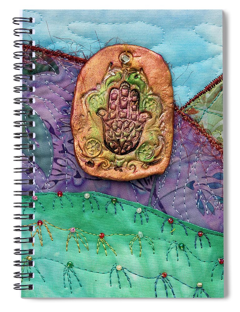 Shrine To Land And Sky Spiral Notebook featuring the mixed media Shrine to Land and Sky D by Vivian Aumond