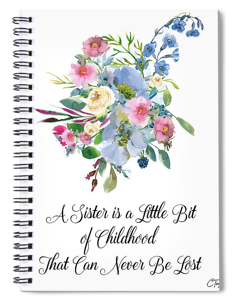Flowers Spiral Notebook featuring the painting Sisters #2 by Colleen Taylor