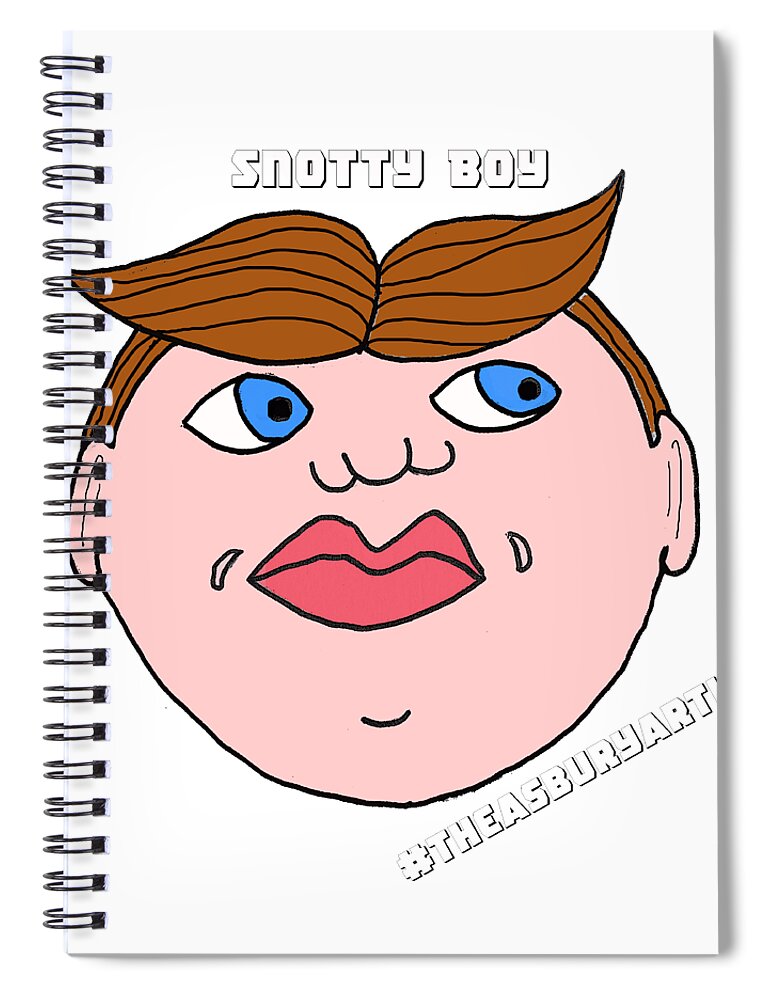 Asbury Park Spiral Notebook featuring the drawing Snotty Boy by Patricia Arroyo