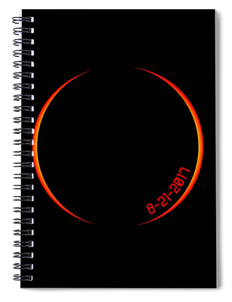 Funny Spiral Notebook featuring the digital art Solar Eclipse 2017 #1 by Flippin Sweet Gear
