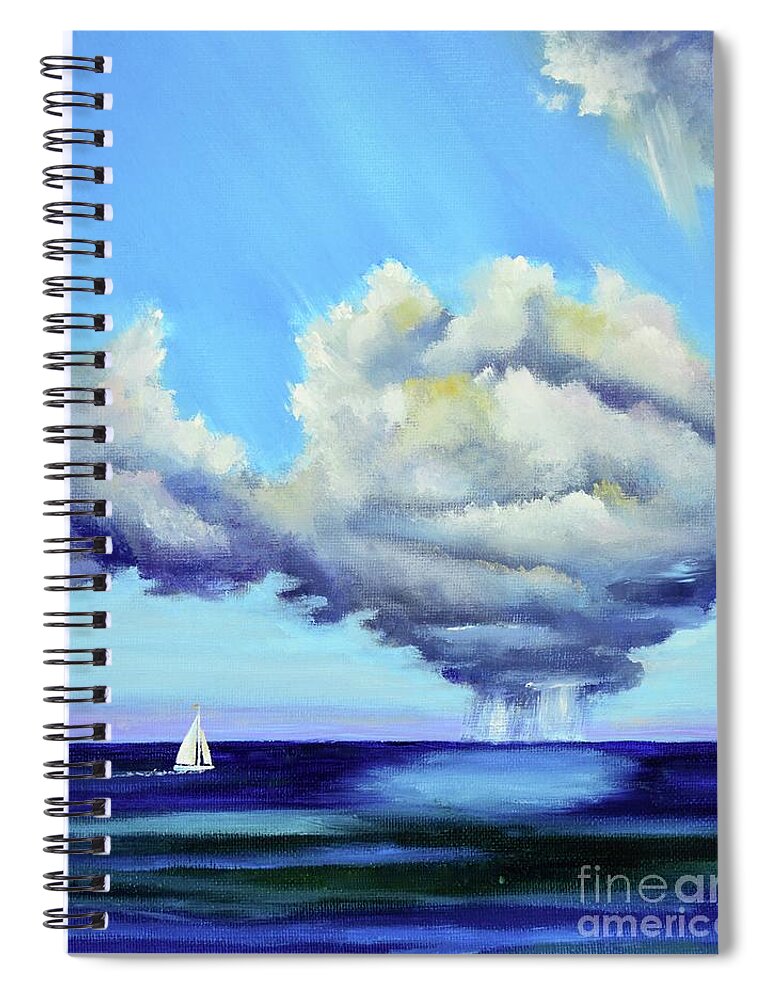 Spring Spiral Notebook featuring the painting Spring Storm #1 by Mary Scott