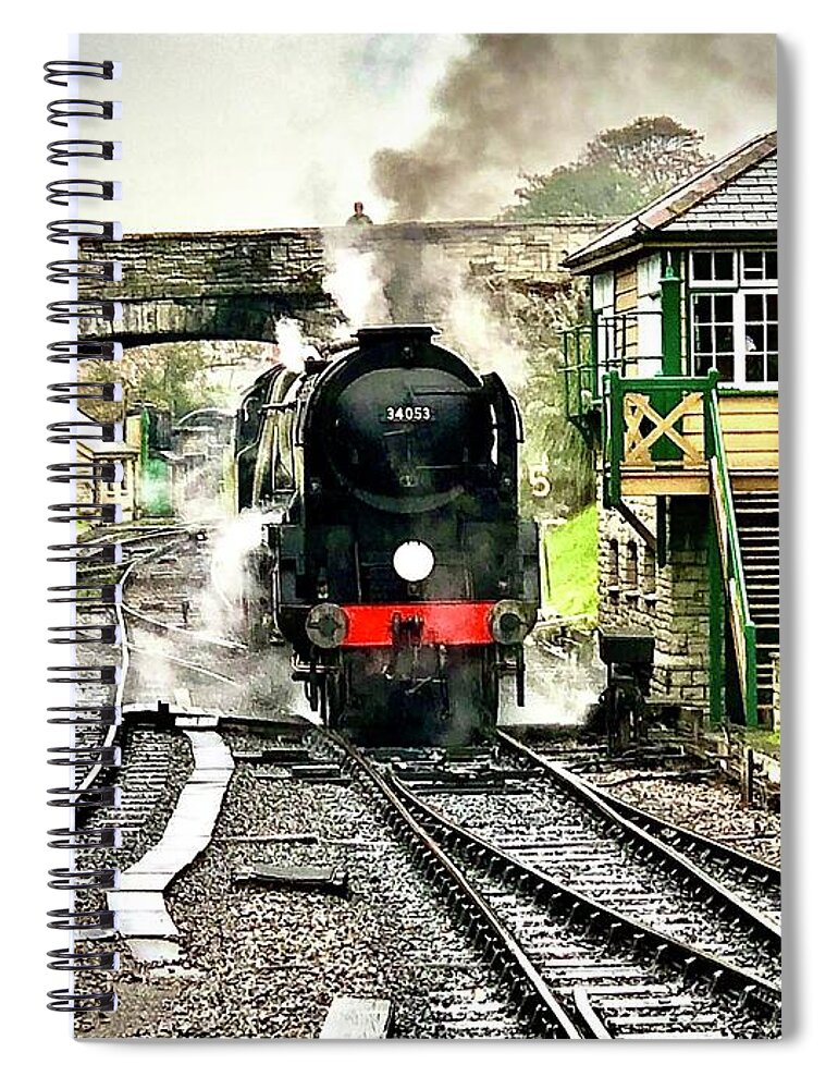Sr Battle Of Britain Spiral Notebook featuring the photograph SR Pacific 21C153 Sir Keith Park by Gordon James