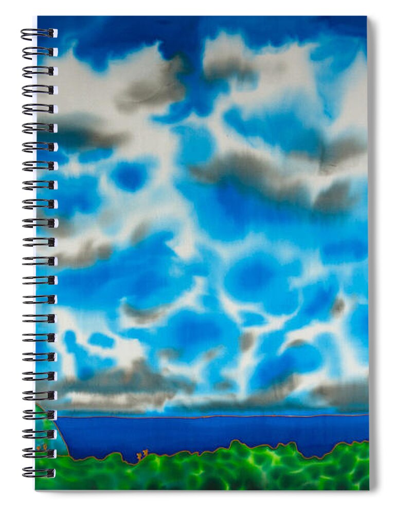 Pitons Spiral Notebook featuring the painting St. Lucia Pitons #2 by Daniel Jean-Baptiste