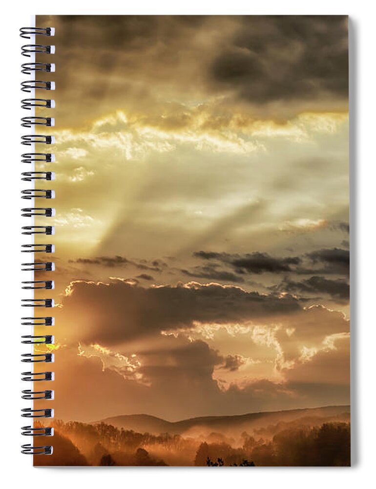 Sunrise Spiral Notebook featuring the photograph Sunrise and Fog West Virginia #1 by Thomas R Fletcher