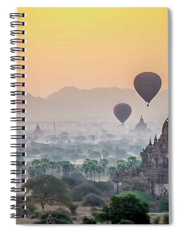 Sunrise Spiral Notebook featuring the photograph Sunrise at Bagan by Arj Munoz