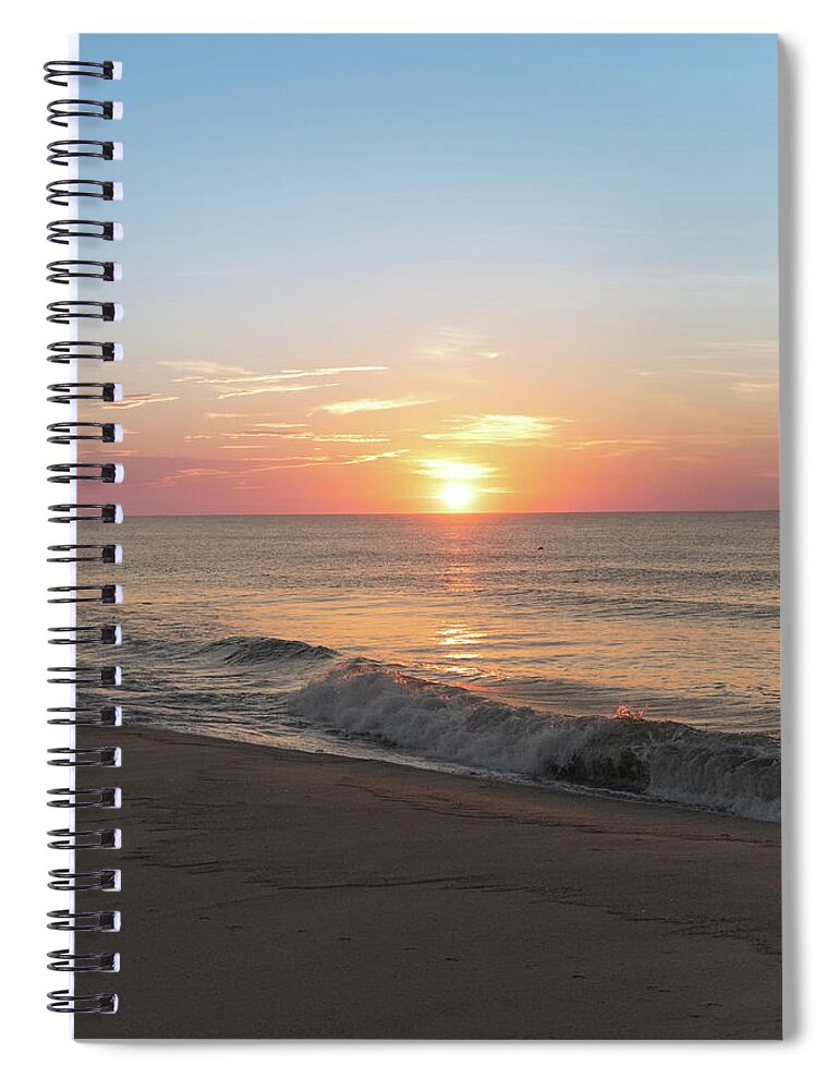 Beach Spiral Notebook featuring the photograph Sunrise Reflections Over the Ocean #1 by Matthew DeGrushe