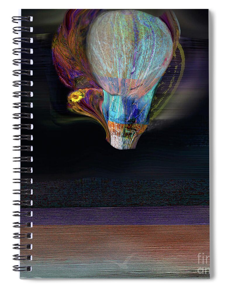 Hot Air Balloon Spiral Notebook featuring the mixed media Take Me with You #1 by Zsanan Studio
