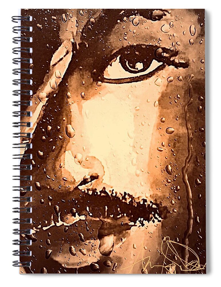  Spiral Notebook featuring the painting Tears by Angie ONeal