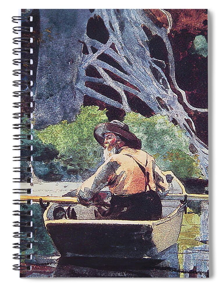 Row Boat Spiral Notebook featuring the photograph The Adirondack Guide #1 by Winslow Homer
