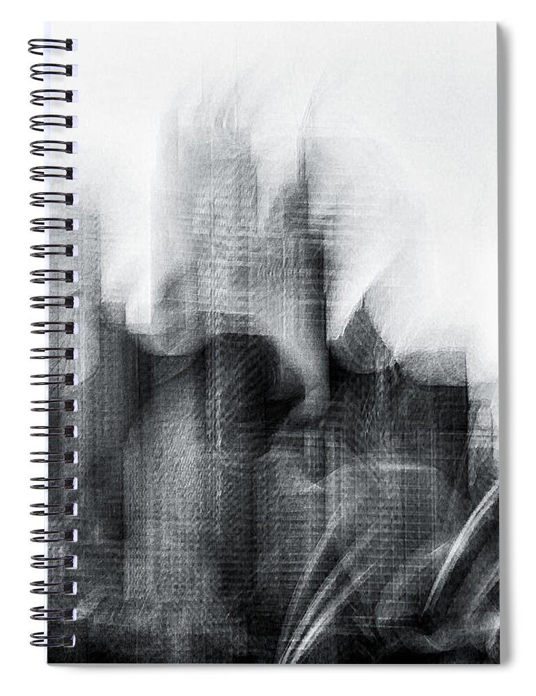 Monochrome Spiral Notebook featuring the photograph The Arrival by Grant Galbraith