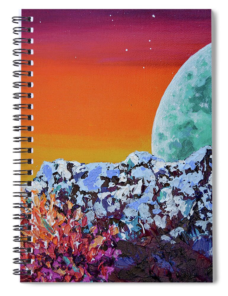 Mountains Spiral Notebook featuring the painting The Final Climb #1 by Ashley Wright
