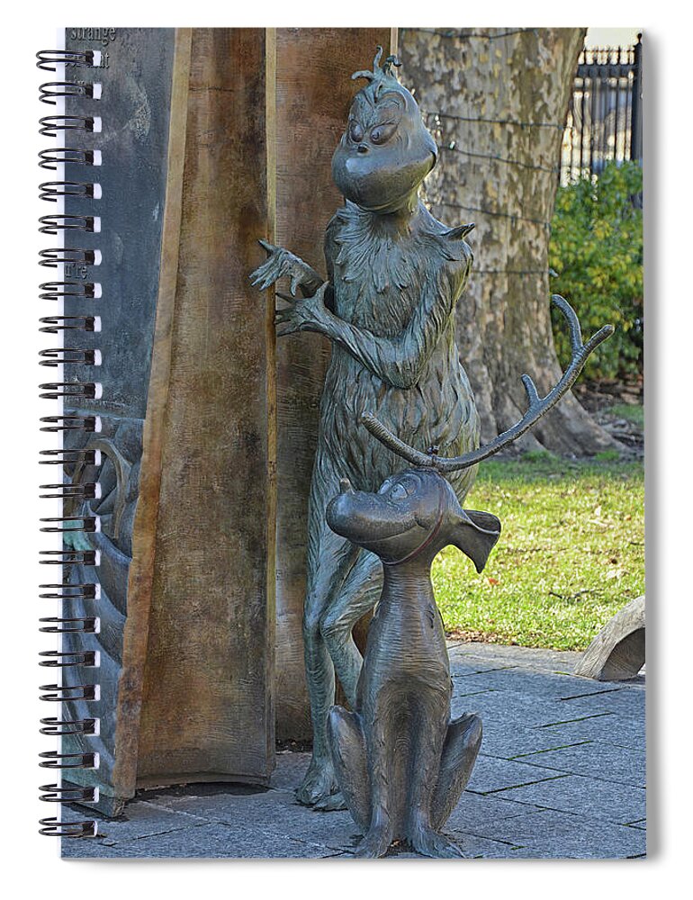 Statue Spiral Notebook featuring the photograph The Grinch and Max #1 by Mike Martin