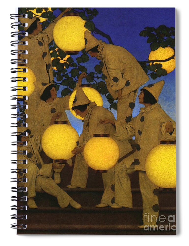The Lantern Bearers 1908 Spiral Notebook featuring the painting The Lantern Bearers 1908 by Maxfield Parrish
