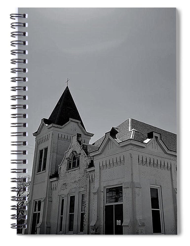 Church Spiral Notebook featuring the photograph The Light BW by Lee Darnell
