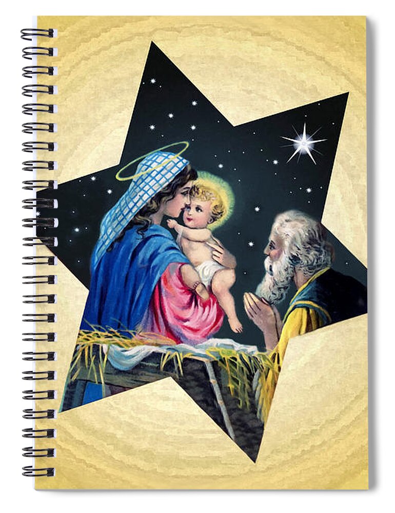 Nativity Spiral Notebook featuring the photograph The Nativity Birth Of Jesus #2 by Sandi OReilly