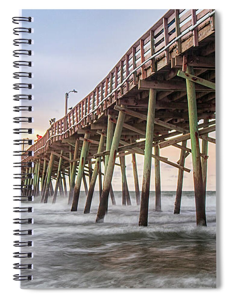 Fishing Pier Spiral Notebook featuring the photograph The Oceanana Fishing PIer at Atlantic Beach NC #2 by Bob Decker