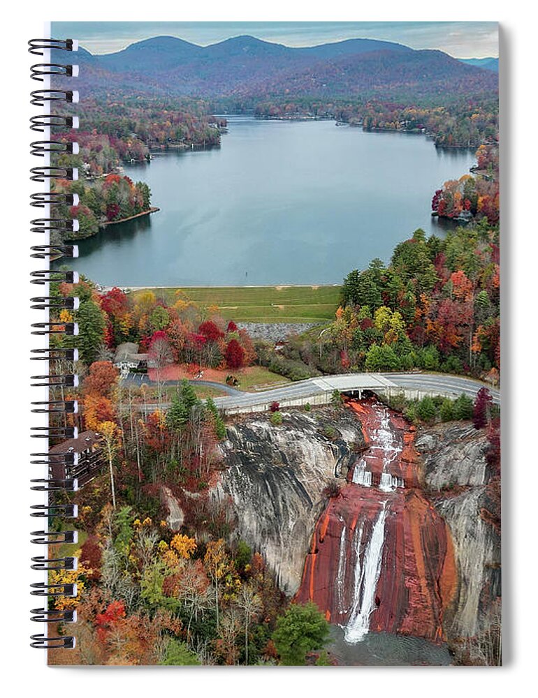  Spiral Notebook featuring the photograph Toxaway Falls #1 by Chris Berrier