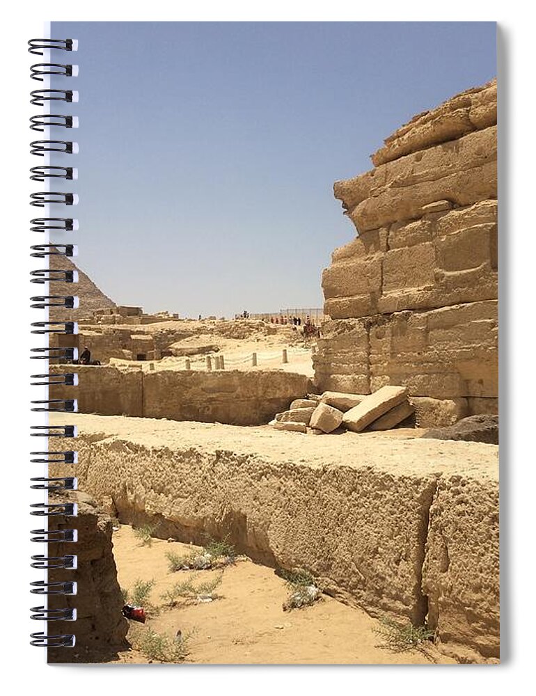 Giza Spiral Notebook featuring the photograph Valley Temple, Giza, Egypt #1 by Trevor Grassi