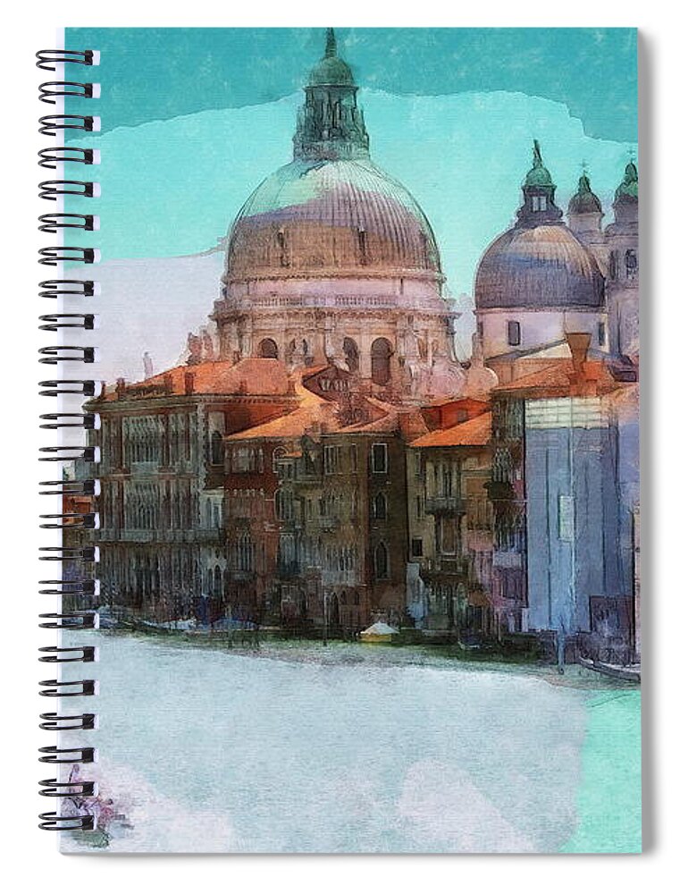 Venice Spiral Notebook featuring the digital art Venice Grand Canal #1 by Jerzy Czyz