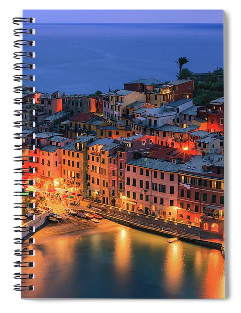 Italy Spiral Notebook featuring the photograph Vernazza is one of the five towns that make up the Cinque Terre #1 by Henk Meijer Photography