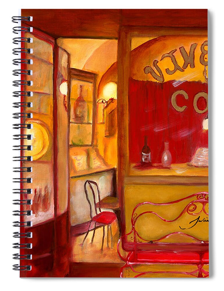Italy Spiral Notebook featuring the painting Vineria Cozzi #1 by Juliette Becker
