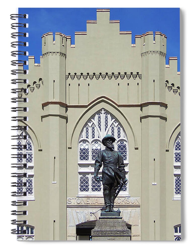 Barracks Spiral Notebook featuring the photograph VMI - Barracks, Jackson Arch #1 by Deb Beausoleil